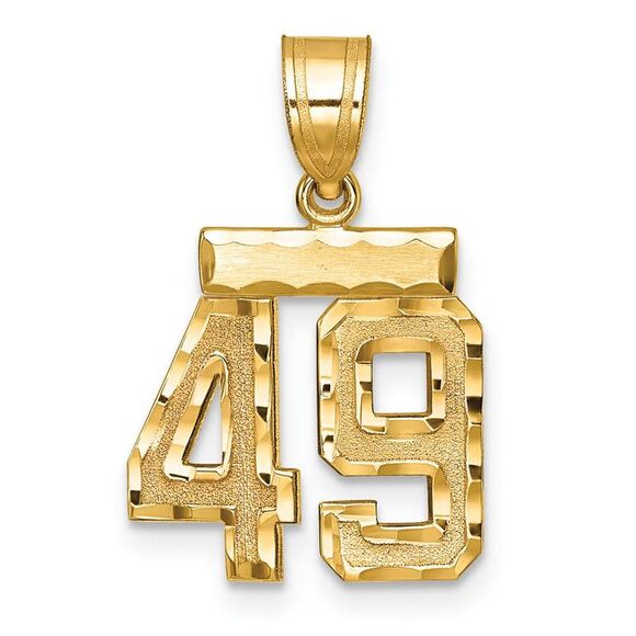 14k Yellow Gold Varsity Collection Small D/C Pendant Number 49